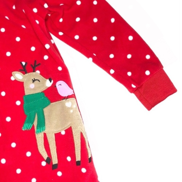 CARTER’S Reindeer Polka Dots Footed Jammies  Onesie - Picture 4 of 5